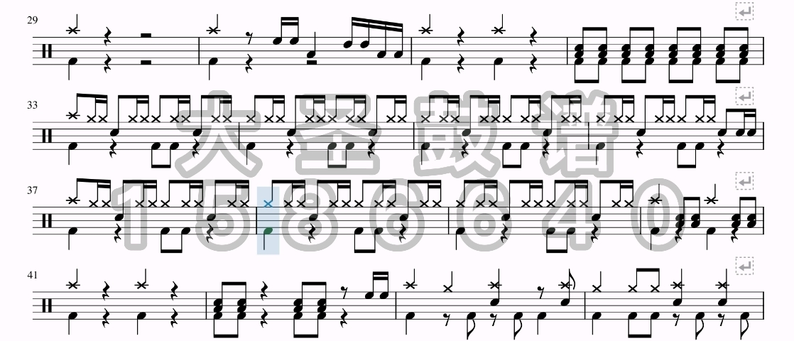 [图]【大圣鼓谱】NO.28 复仇者联盟 完整 教学版 专业制作鼓谱动态谱