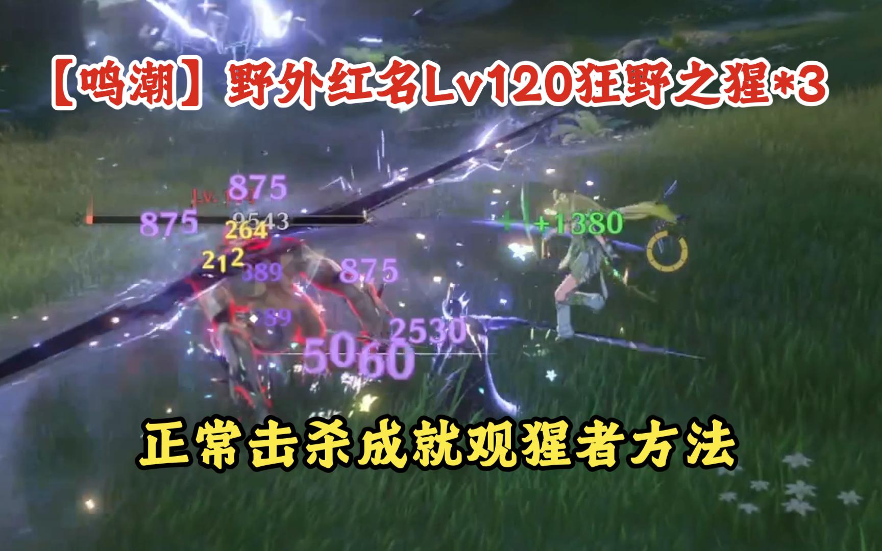 【鸣潮】野外红名Lv120狂野之猩*3正常击杀成就观猩者方法手机游戏热门视频