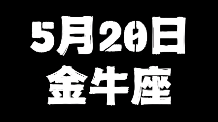 5月20日的金牛座哔哩哔哩bilibili