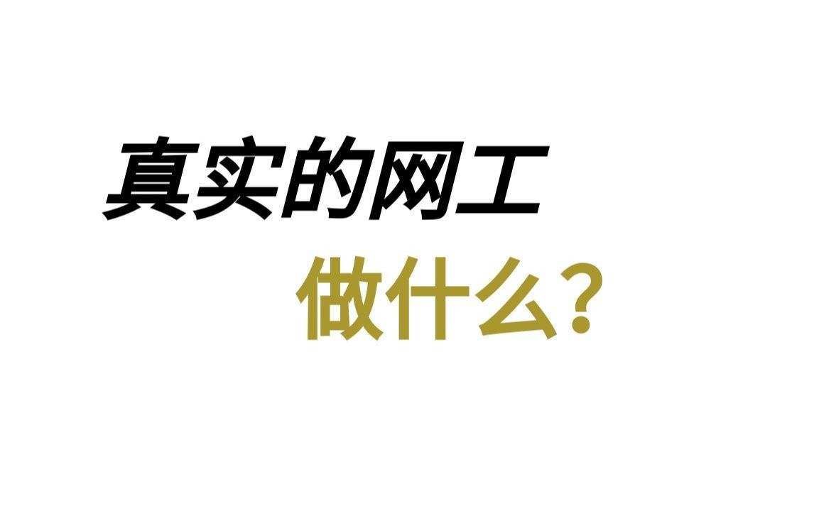 真实的网工做什么?哔哩哔哩bilibili