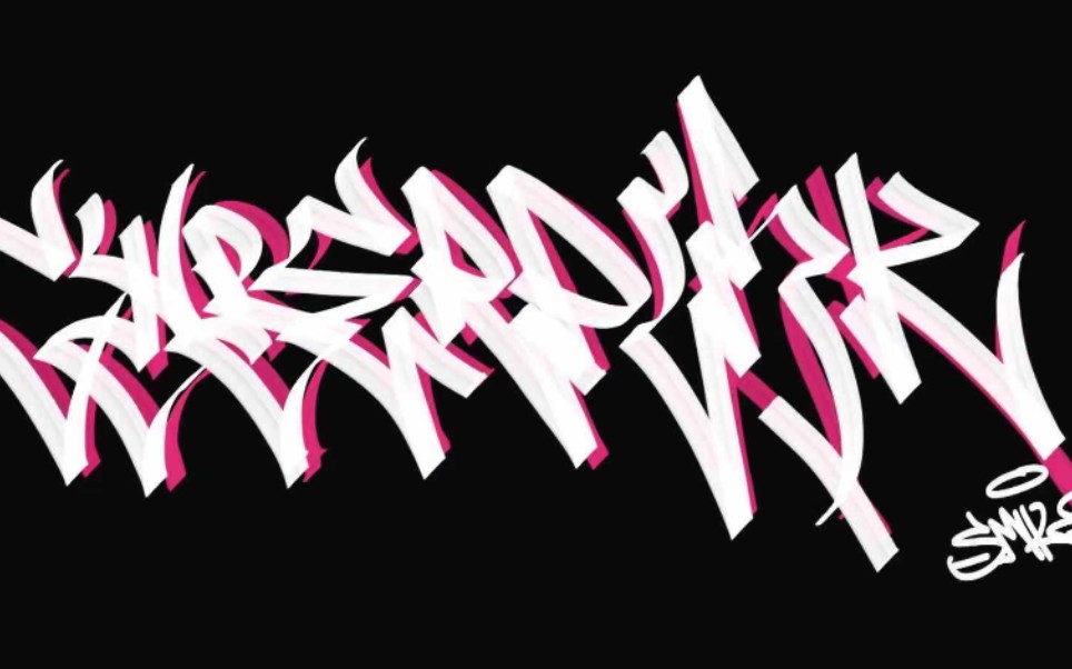 用procreate写tag字体cyberpunk 笔刷模仿平行笔马克笔calligraphy