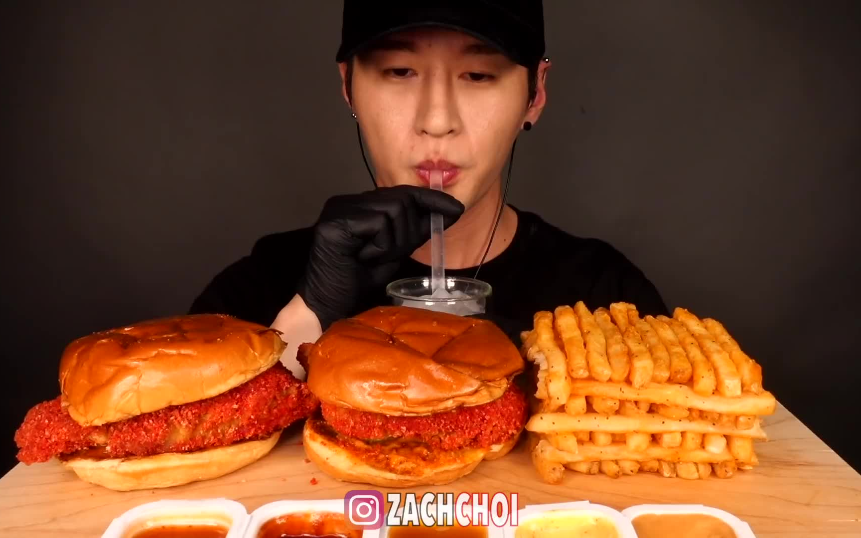zachchoi炸鸡汉堡薯条大口吃肉的感觉真过瘾吃播
