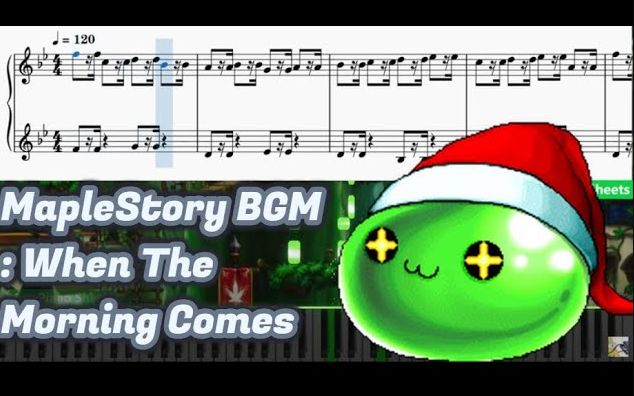 [图]MapleStory BGM : When The Morning Comes 魔法森林 (Piano Tutorial) By Leisure Piano