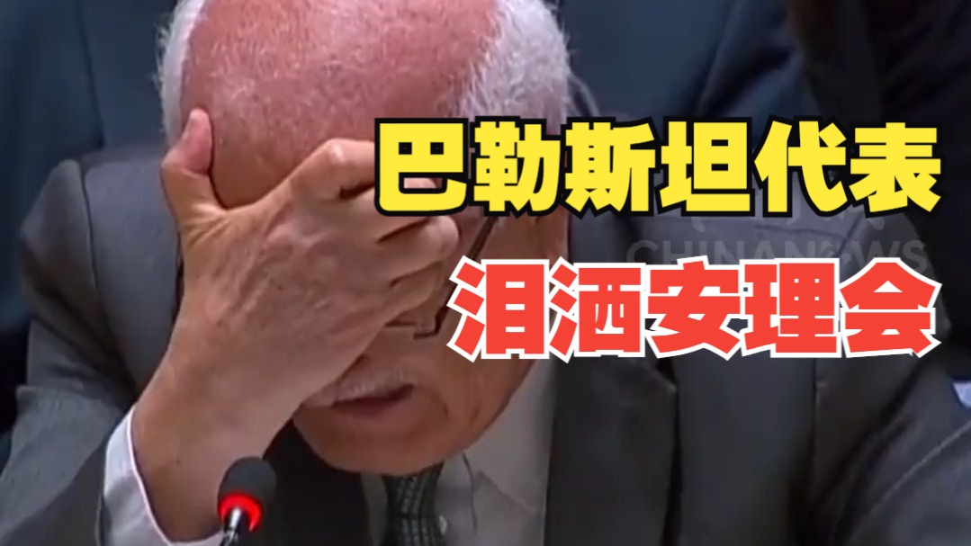 巴勒斯坦代表谈及加沙儿童的悲惨遭遇时，悲愤捶桌，泪洒会场！