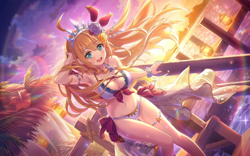 《公主连结re:dive》泳装佩可六星解放本(129级)牙白得死内