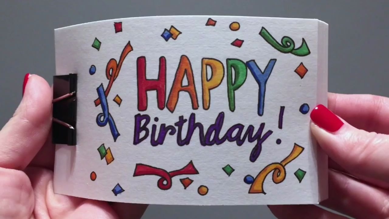 可爱的生日祝福手翻书
