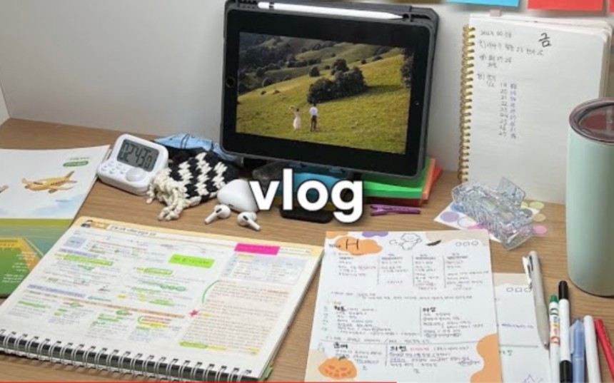 【study vlog】韩国公试生的地狱备考|无情的听课|韩国女生mujoung|文具开箱|刺激学习|充电哔哩哔哩bilibili