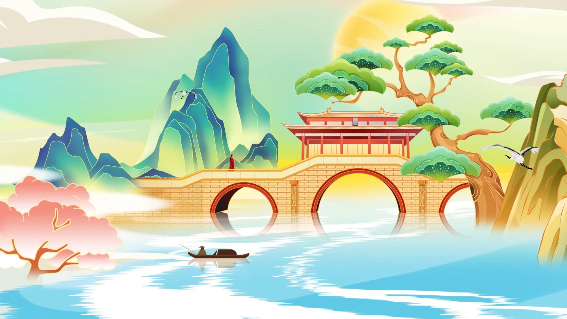 《青白蛇》唯美古风舞台舞蹈歌曲视频背景高清素材
