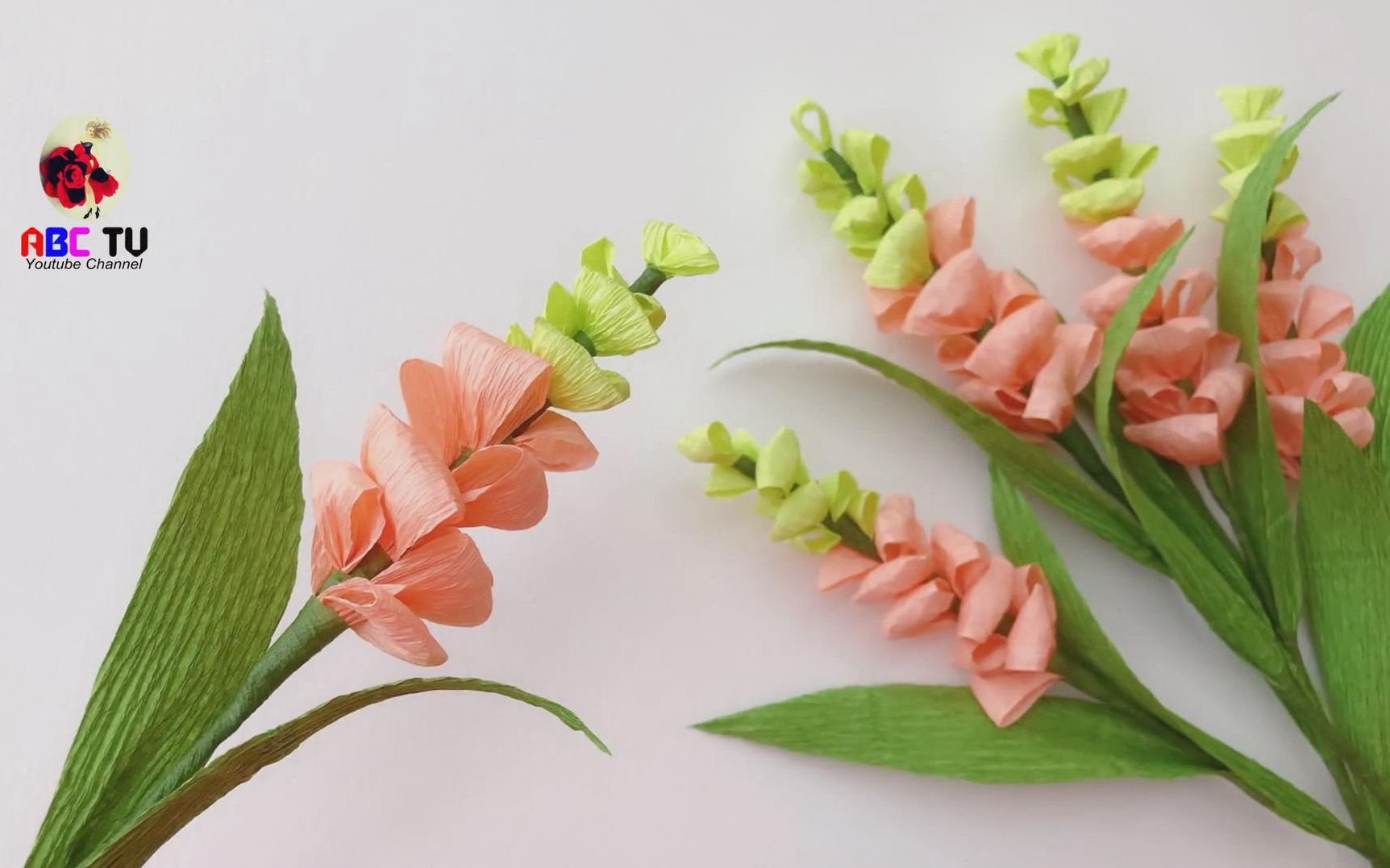 abc tv 皱纹纸花艺 制作纸花3-简易工艺教程