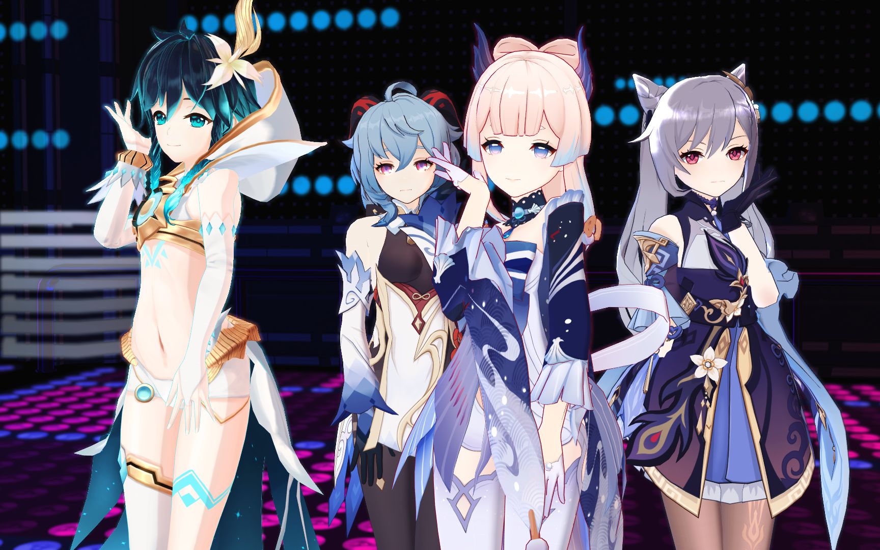 【原神mmd】黑丝vs白丝『甘雨70刻晴70温迪70心海』_哔哩哔哩