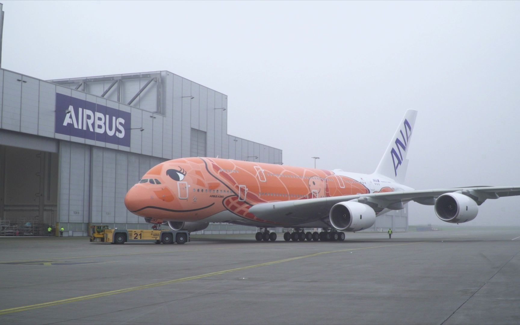 全日空a380橙色飞天海龟彩绘涂装展示