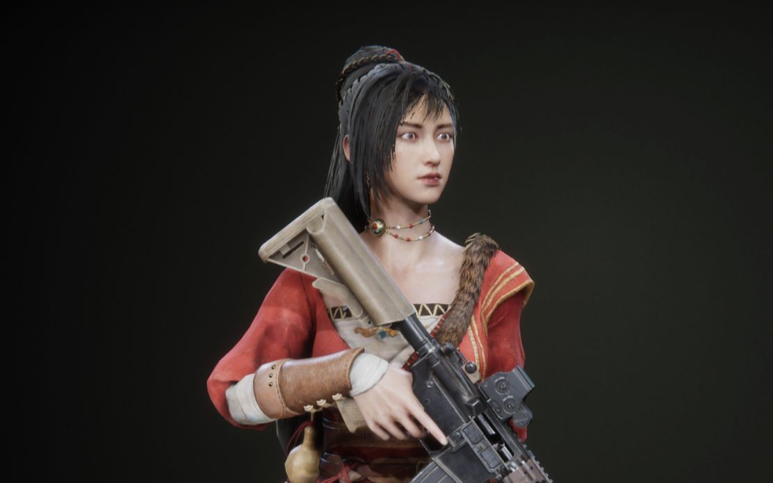 【unity】轩辕剑7褚红模型导入unity引擎是什么效果_哔哩哔哩_bili