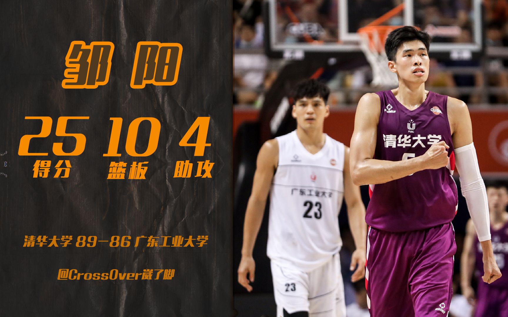 实至名归!邹阳狂砍25分10篮板3抢断,率队强势卫冕并荣膺FMVP | 清华8986广工哔哩哔哩bilibili