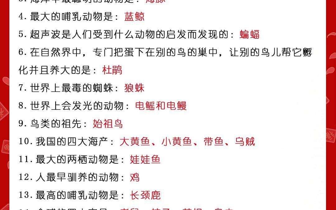 和动物有关的常识,看了就知道