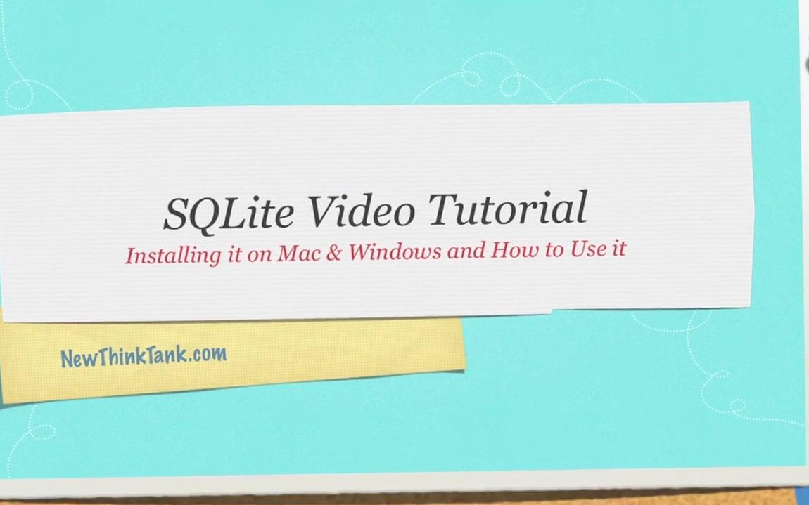 SQLite3 Tutorial (Derek Banas)哔哩哔哩bilibili