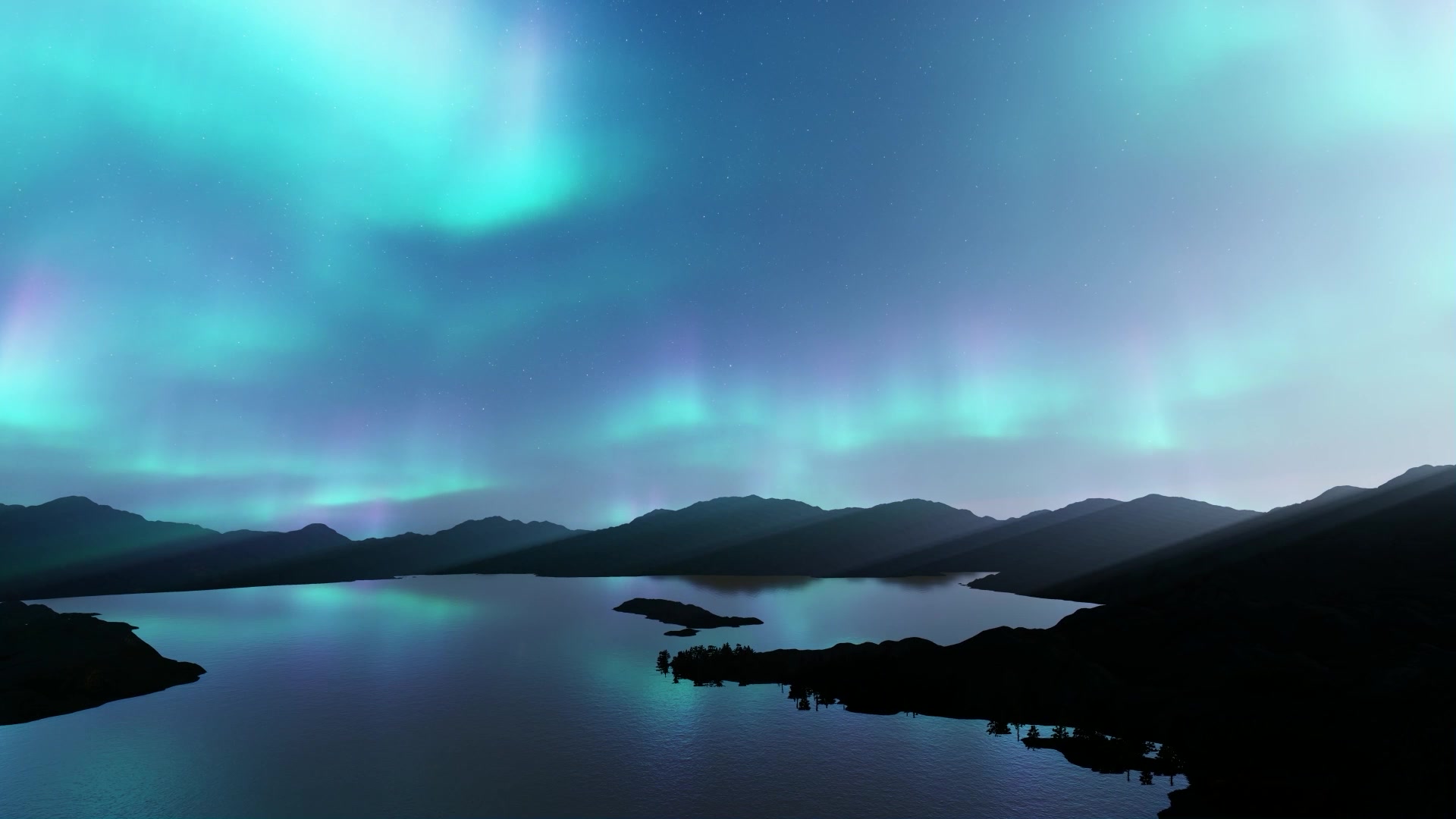 lumion10渲染炫彩极光效果