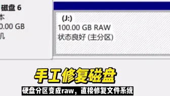 硬盘分区变raw打不开手工修复，数据恢复陈楠