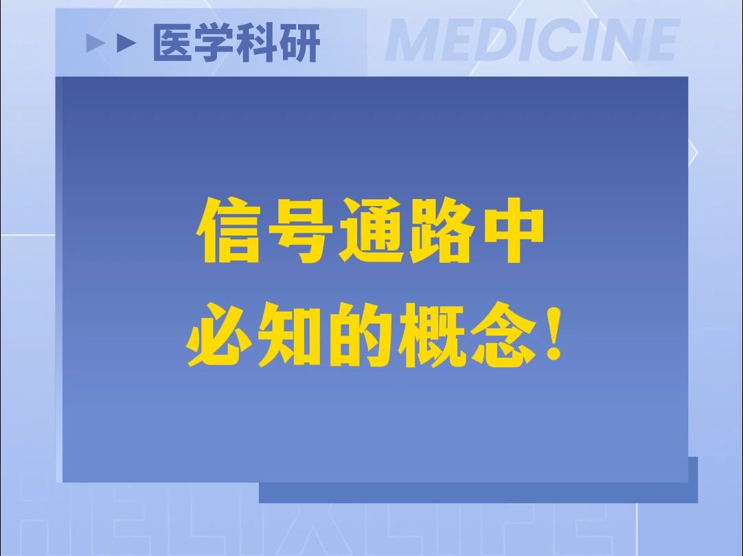 信号通路中必知的概念!哔哩哔哩bilibili