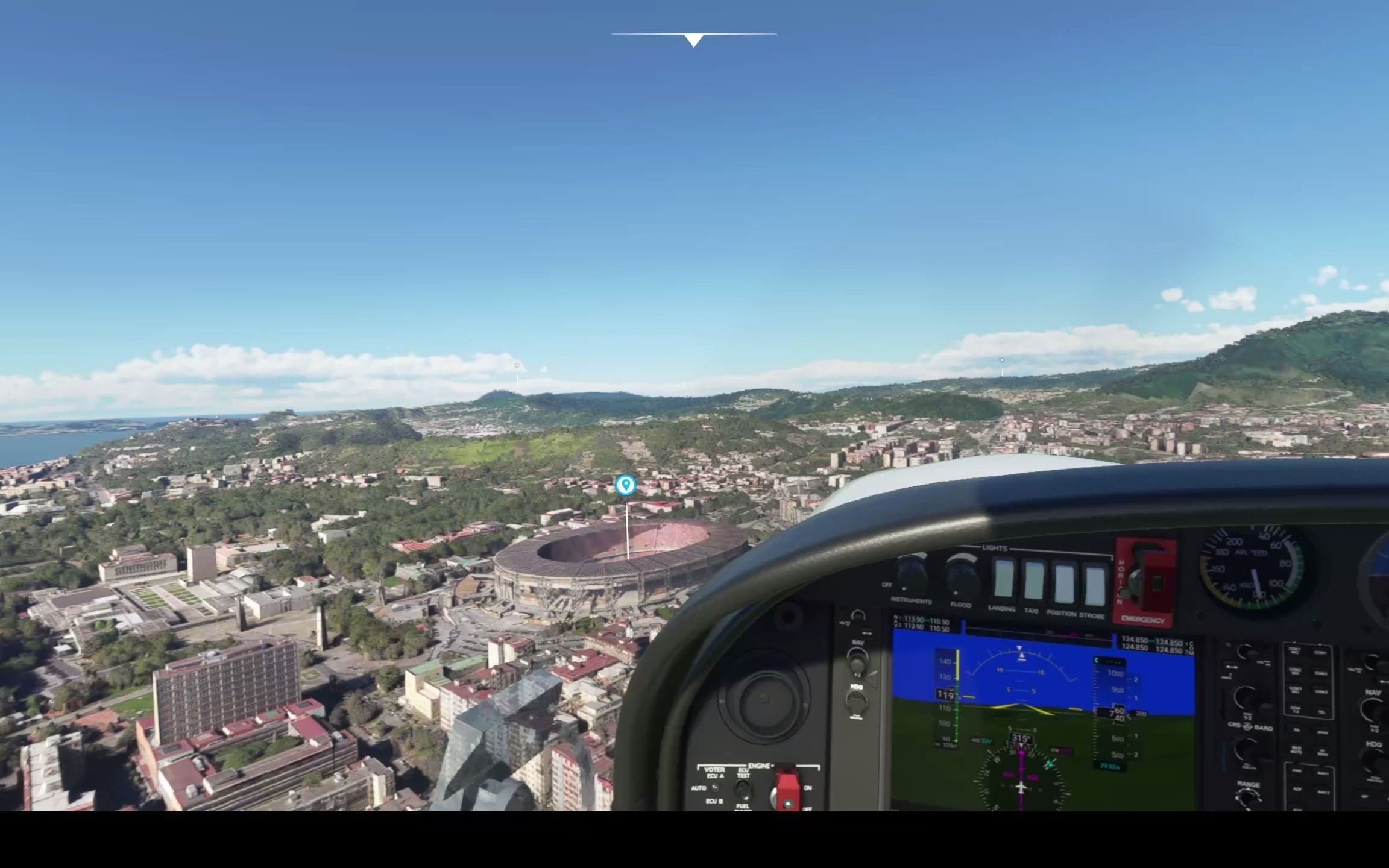 微软模拟飞行2020观景旅游模式带你飞行看世界意大利那不勒斯效果太棒