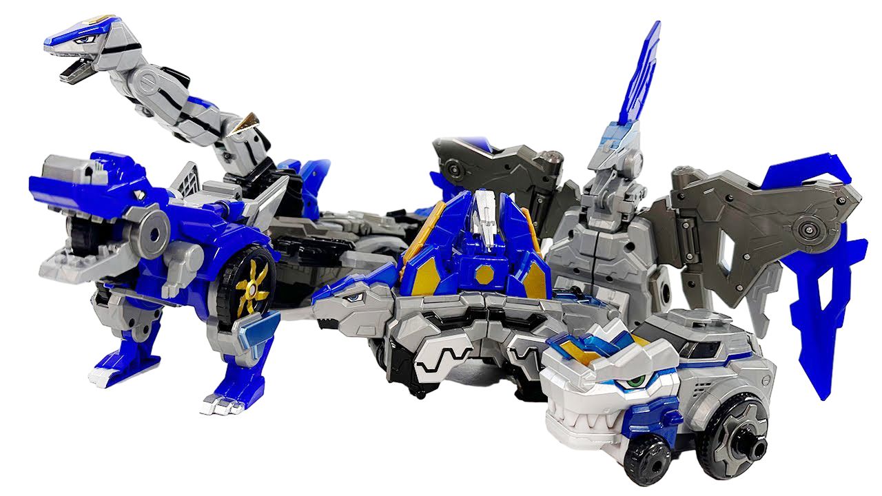 全新变形恐龙五合一机甲机器人玩具!