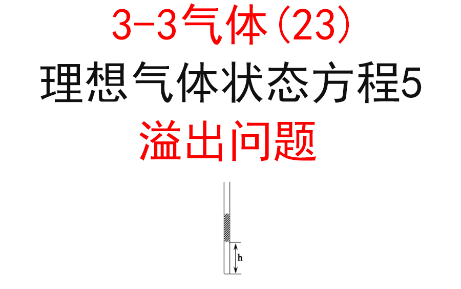 [图]【选修3-3】【理想气体状态方程】40.试管溢出问题