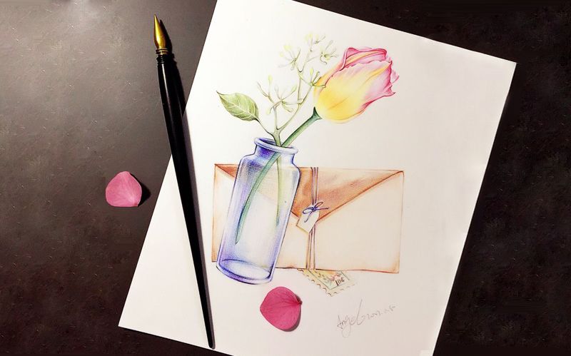 【手绘】喜欢文艺复古小清晰的看过来,作品《往事依稀》绘画教程