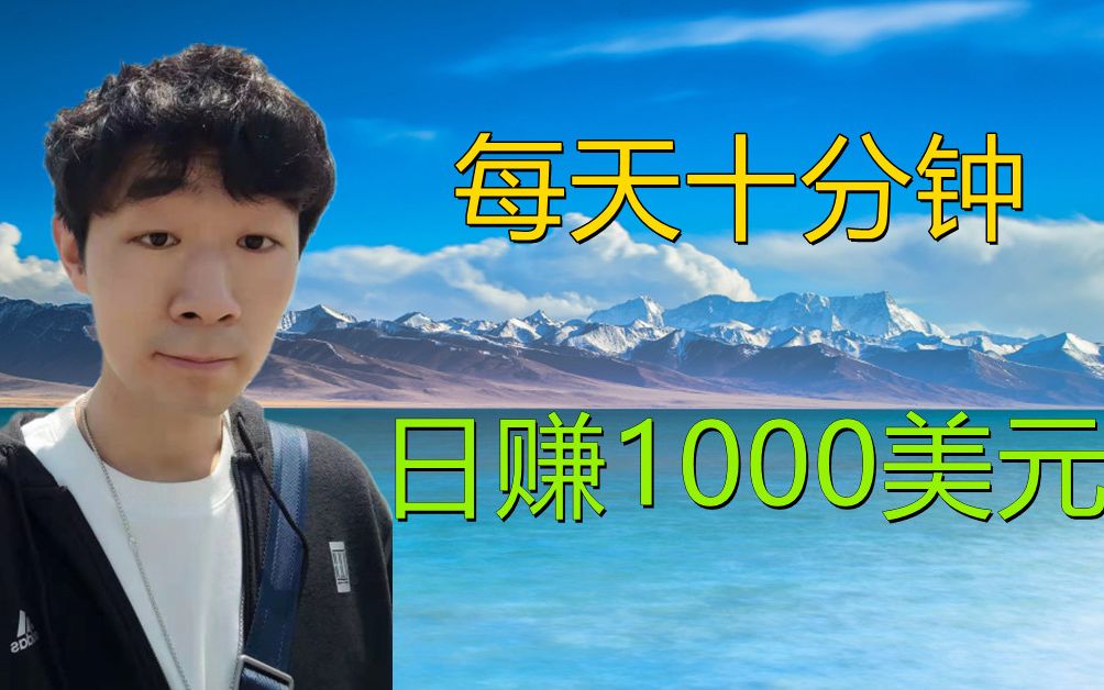 网络兼职赚钱 每天10分钟 日赚1000美金 在家赚钱 被动收入哔哩哔哩bilibili