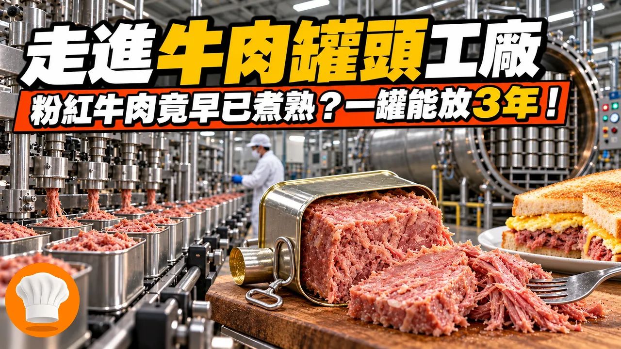 【美食文化】你吃过的牛肉三明治，可能用的就是这罐肉！走进牛肉罐头工厂，揭开咸牛肉煮熟仍是粉红色、常温能放数年的秘密，为何开罐还得用一把小钥匙？【超级后厨】