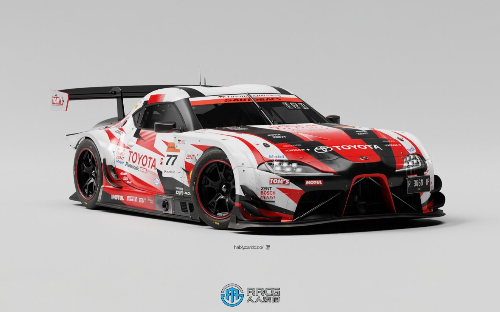 丰田gr supra赛车super gt赛事汽车3d模型 演示视频 rrcg