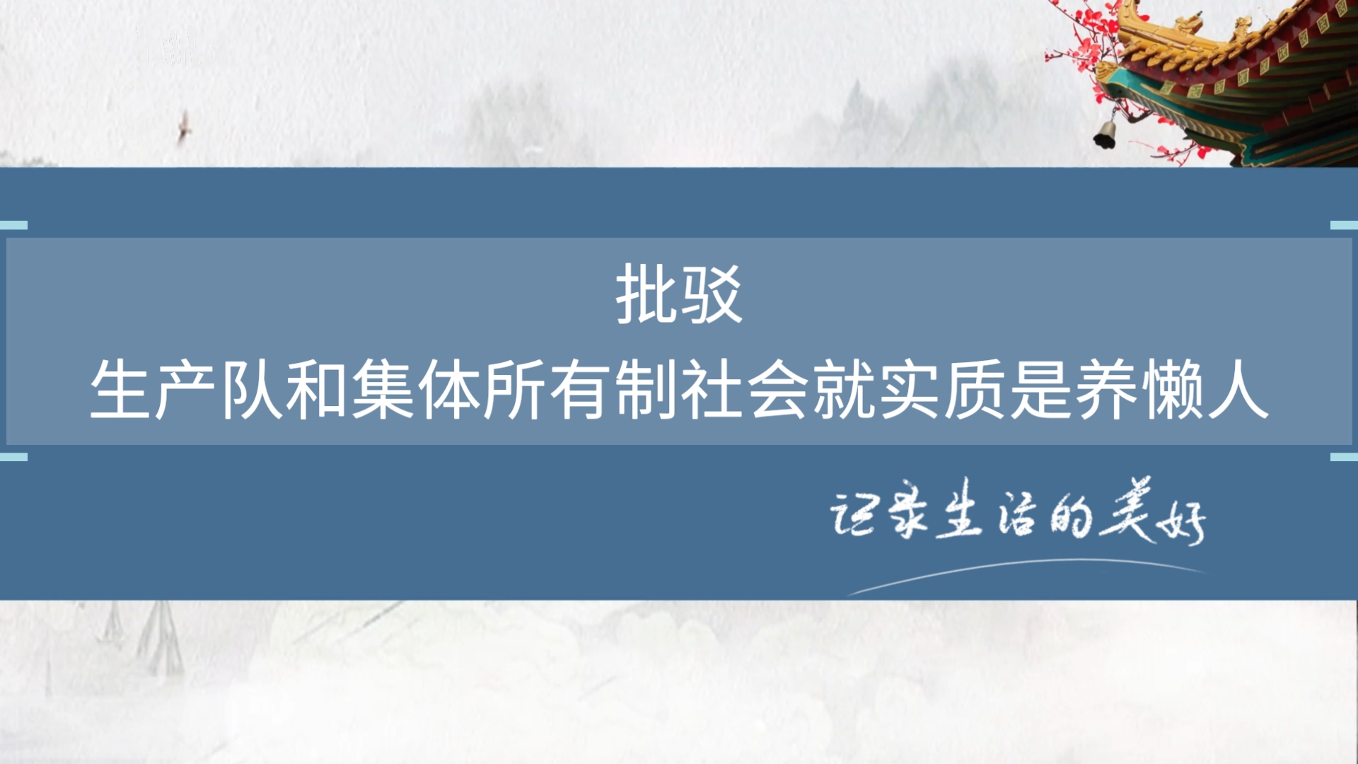 批驳“生产队和集体所有制社会就实质是养懒人”哔哩哔哩bilibili