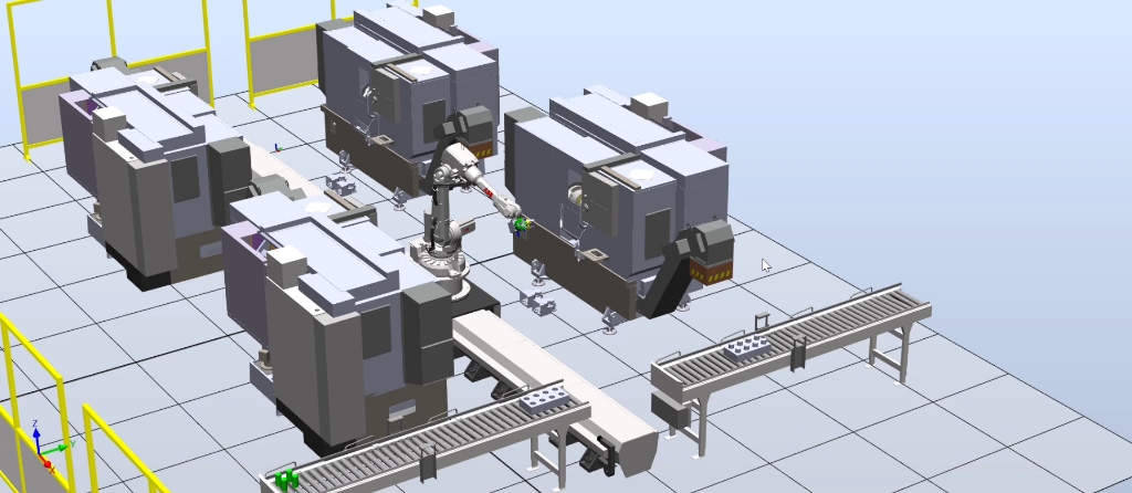 robotstudio离线编程 四机床上下料工作站(接代做,毕设,毕业论文)哔哩哔哩bilibili