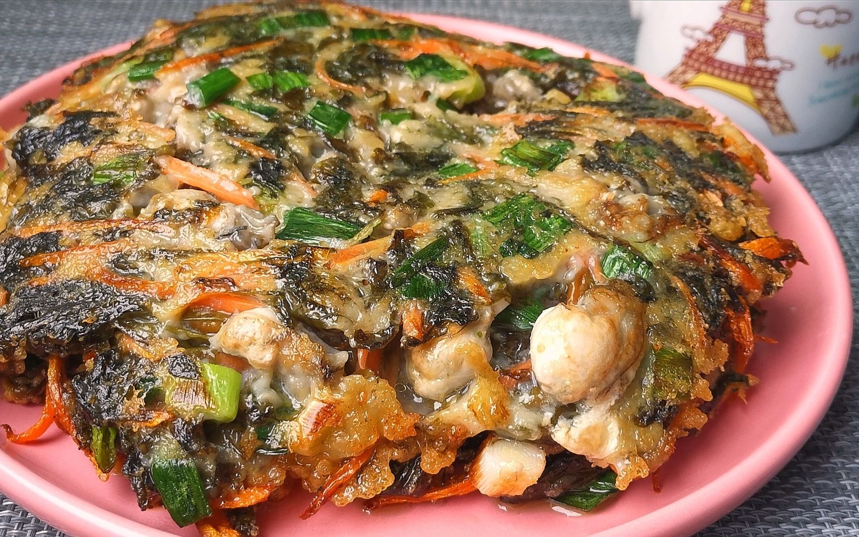 福建人超爱吃的紫菜海蛎饼,原来这样做才好吃,外焦里嫩,百吃不厌_哔哩