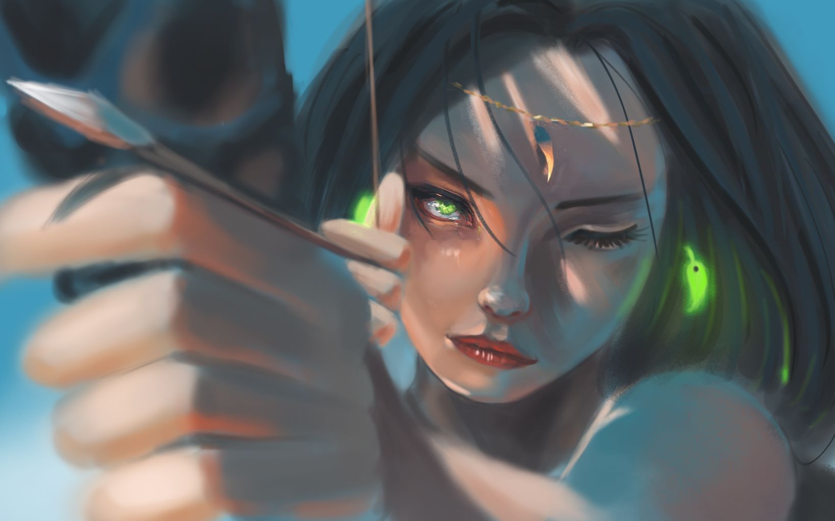 【原画】射箭女绘画过程(ps临摹)