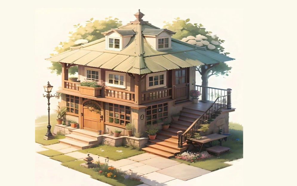 【3dmax场景建模】简易小房子建模教学 模型分享,3dmax建模教程.