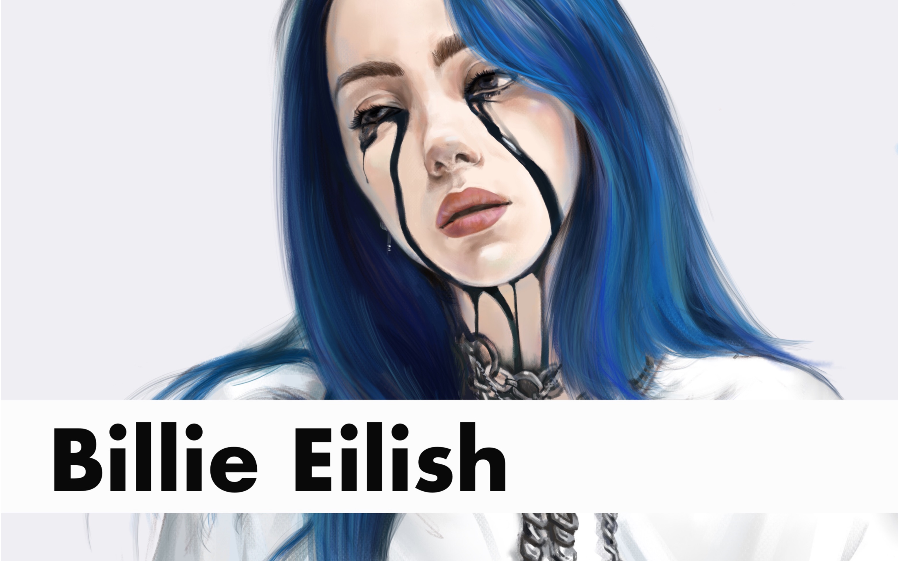 【procreate】画张蓝发的碧梨billie eilish