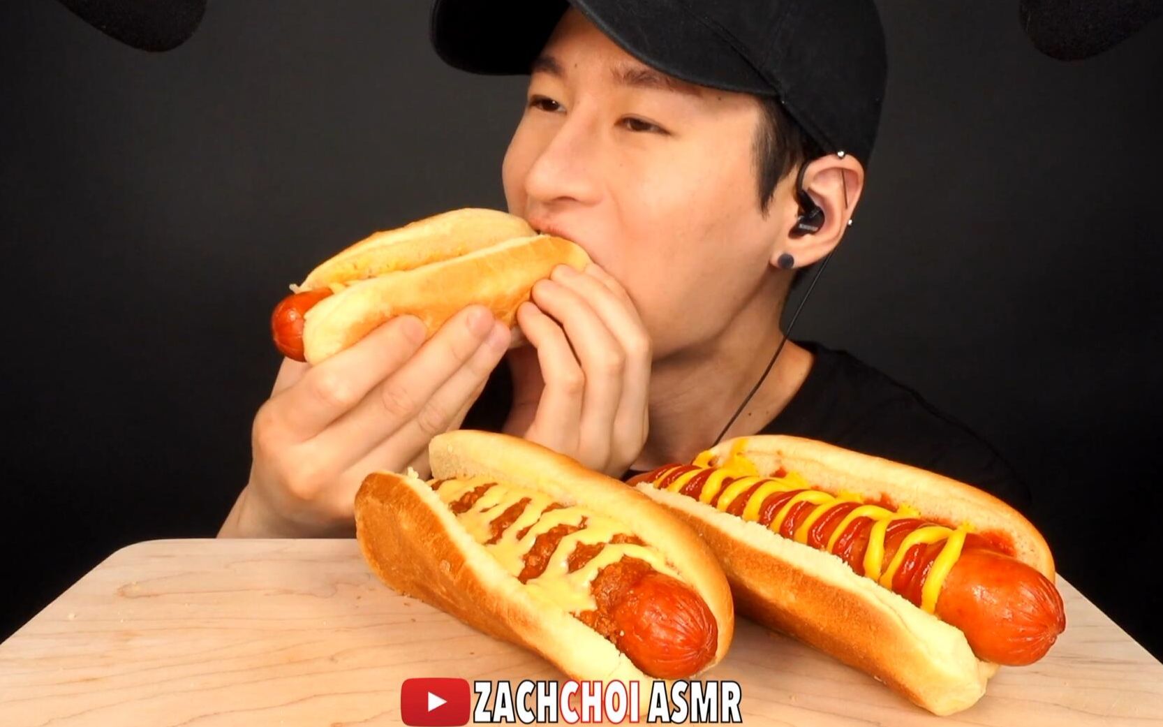 【zach choi】深夜党福利 超大只的热狗,饿了的一定要来看看_哔哩哔哩