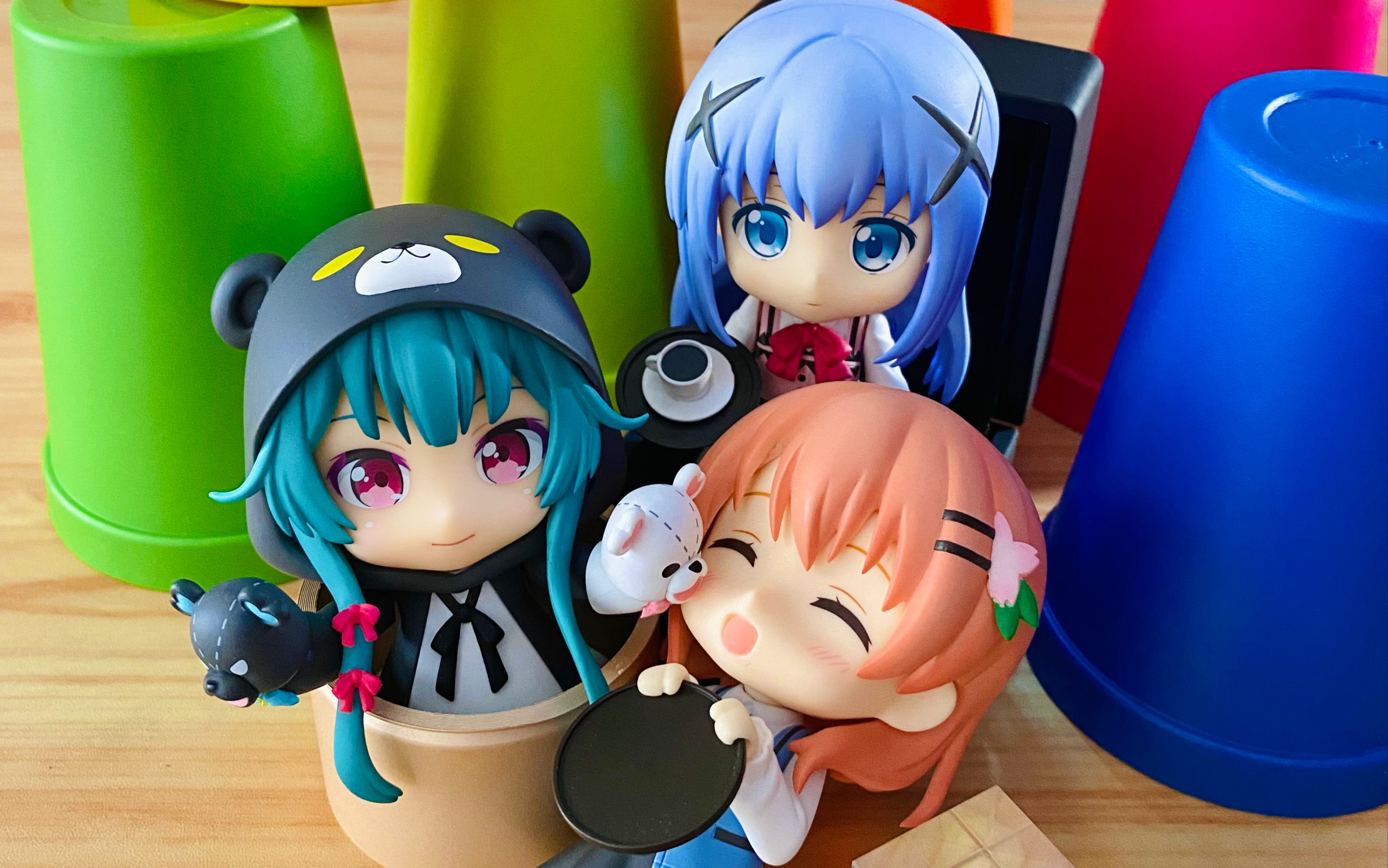 可爱的手办粘土人摄影