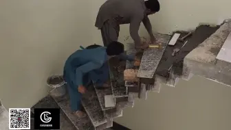 普通石材旋转楼梯安装与普通放线全过程分享