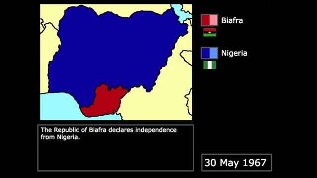 【历史地图】19671970年尼日利亚内战每两天战线变化哔哩哔哩bilibili