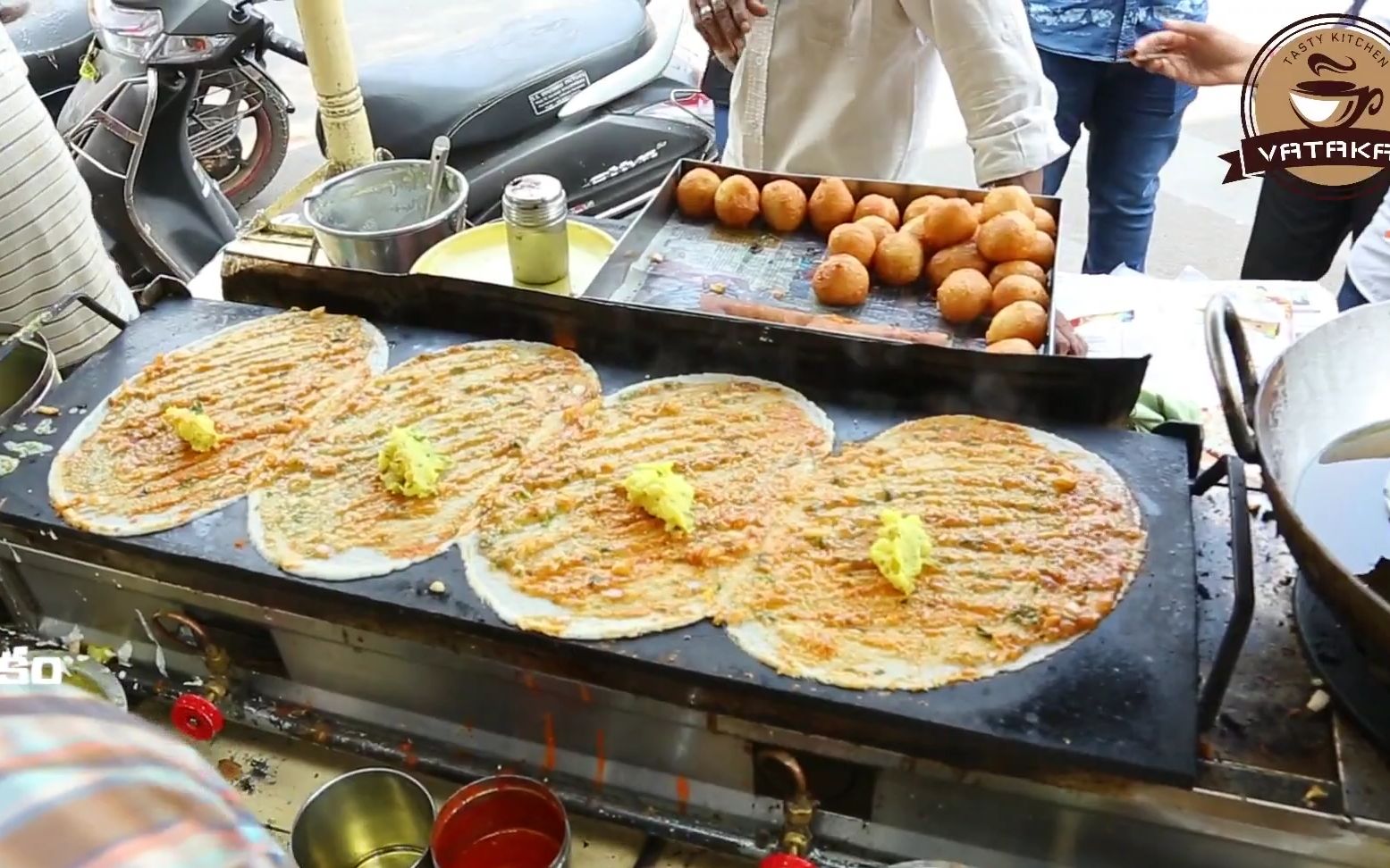 【印度糊糊】印度早餐美味,四份玛萨拉薄饼 印度街头美食