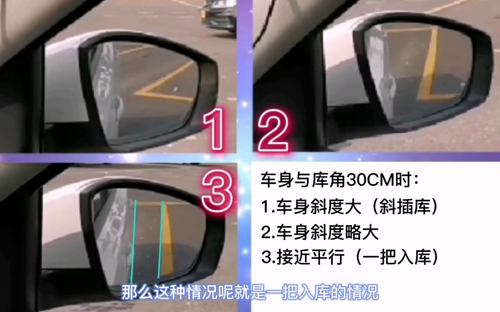 科目二倒车入库,如何准确找到车身与库角距离30厘米?