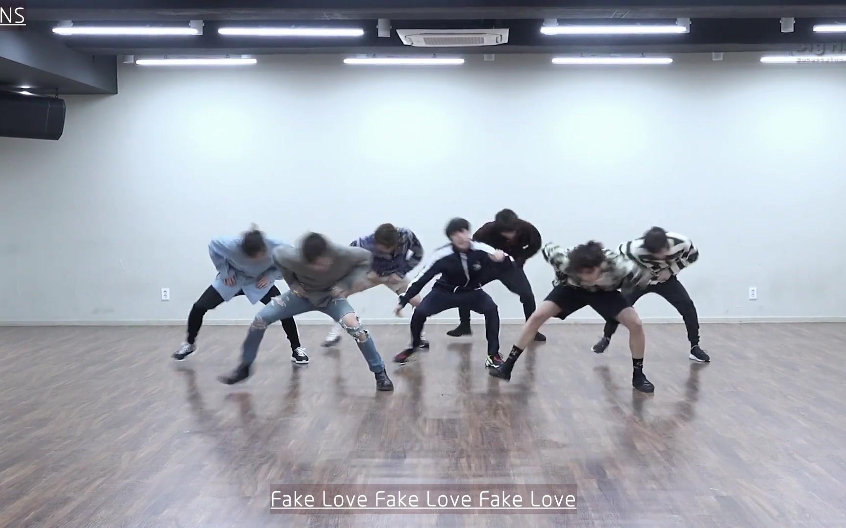[图]【WNS中字】180527 [CHOREOGRAPHY] BTS (防弹少年团) 'FAKE LOVE' Dance Practice 练习室