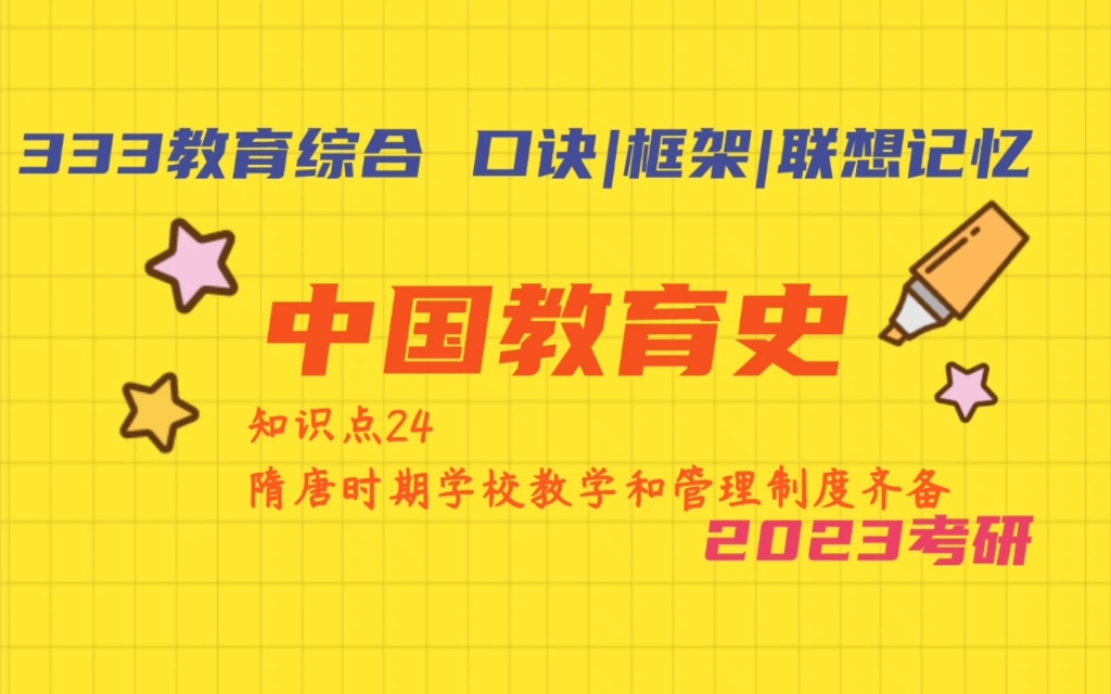 333教育学考研带背 口诀带背记忆 中国教育史知识点:隋唐时期教学管理制度哔哩哔哩bilibili