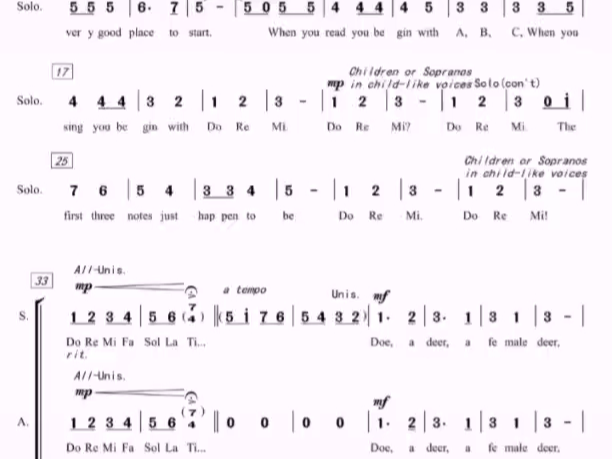 哆唻咪Do Re Mi 混声合唱谱 简谱 钢琴伴奏谱 正谱哔哩哔哩bilibili
