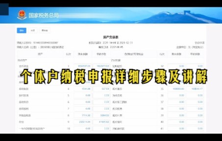 53、个体户财务报表纳税申报及详细讲解哔哩哔哩bilibili