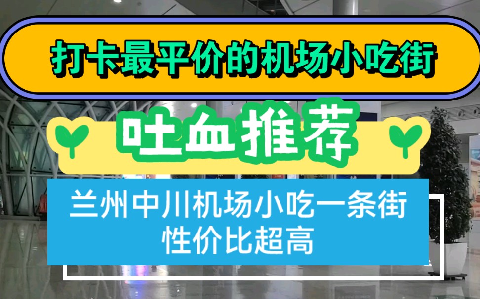 【吐血推荐】兰州中川机场【最便宜的小吃一条街】找到就是赚到.哔哩哔哩bilibili