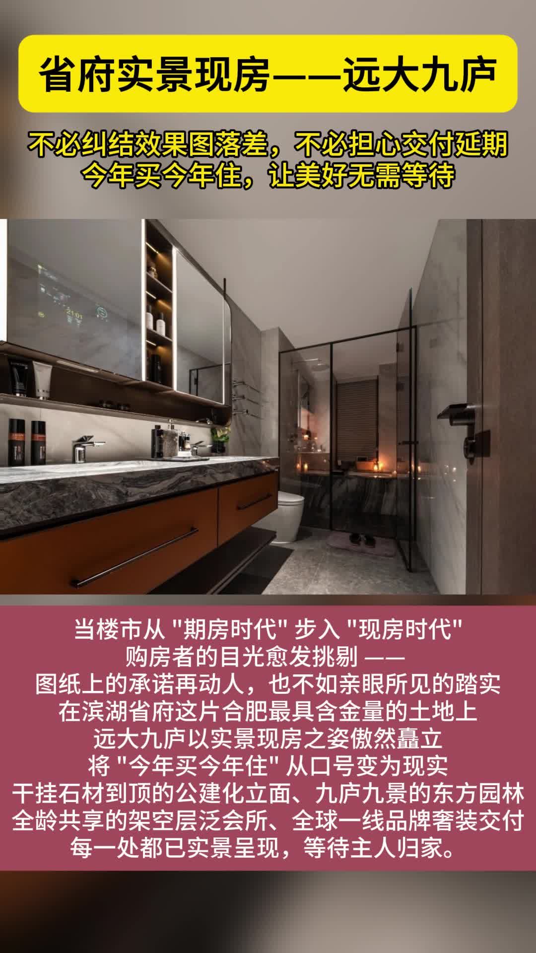 滨湖省府，实景现房！远大九庐今年买今年住
