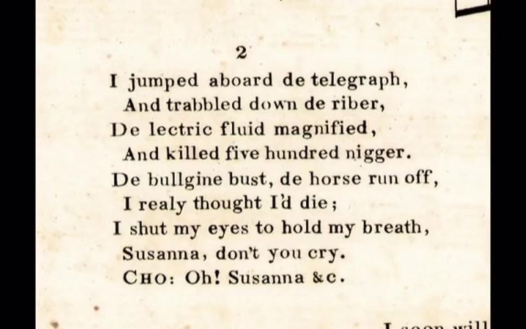 [图]OH! SUSANNA （原版 Stephen Fosters 1848 歌词, Tom Roush 2016 翻唱）（蜜雪冰城洗脑歌曲调出处）