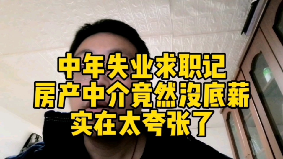 中年失业求职记~房产中介竟然没底薪,实在太夸张了哔哩哔哩bilibili