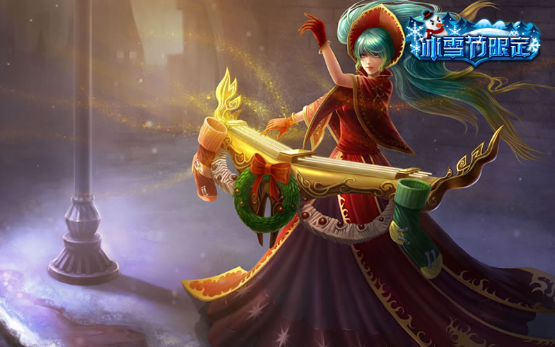 琴瑟仙女娑娜平安夜女神皮肤浏览skinspotlight